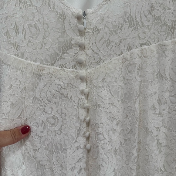Lulus Beloved Eternity NWT size Medium White Lace Sleeveless Maxi Dress Bridal - Picture 6 of 14